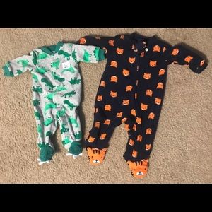 Lot of Boy’s footed fleece pajamas